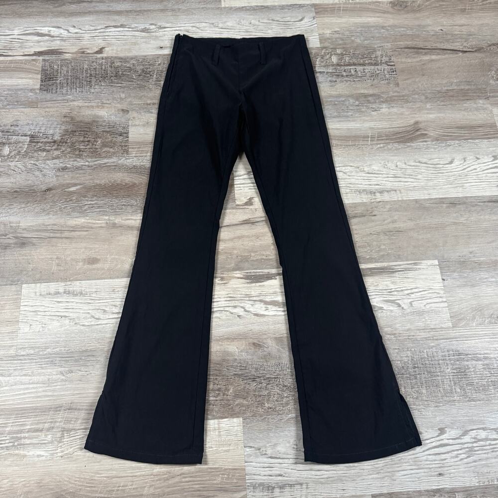 UNIF Black Low Rise Flare Pants 27 Y2K Stretch Work Minimalist Model off Duty